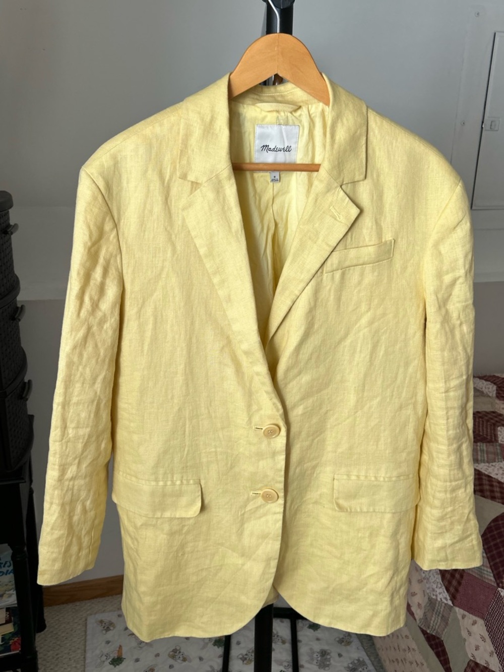 Madewell The Oversized Blazer Linen Yellow Medium